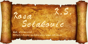 Kosa Selaković vizit kartica